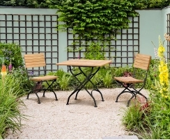 Teak Bistro Square Table 0.8m & 2 Side Chairs Set