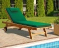 Teak Reclining Sun Lounger with Cushion