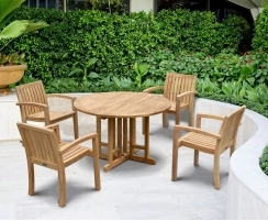 Berrington Drop Leaf Table 1.2m and 4 Monaco Stacking Chairs