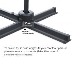 Set of 4 Fillable Cantilever Parasol Base Weights - 60-80kg