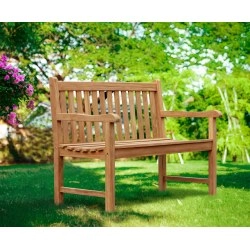 York Teak Garden Bench, Flat Pack - 1.2m