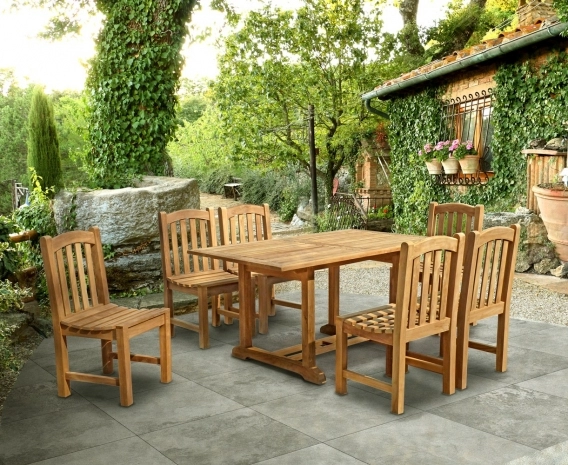 Hilgrove 6 Seater Rectangular Garden Table 1.5m & Clivedon Dining Chairs