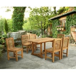 Hilgrove 6 Seater Rectangular Garden Table 1.5m &amp; Clivedon Dining Chairs