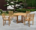 Canfield Round 1.2m Table & 4 Yale Stacking Chairs