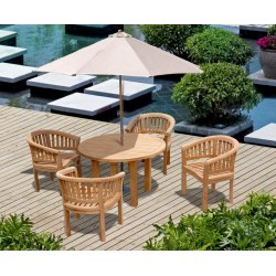 Titan Round 1.2m Table with 4 Contemporary Chairs