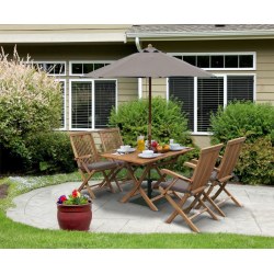 Rimini Rectangular 1.2m Table & 4 Ashdown Folding Armchairs