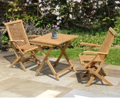 Rimini Square 0.7m Table & 2 Ashdown Armchairs