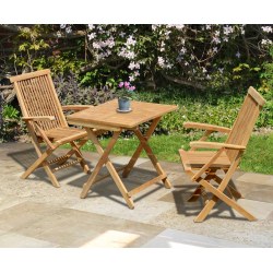 Rimini Square 0.7m Table & 2 Ashdown Armchairs