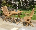 Rimini Square 0.7m Table & 2 Ashdown Armchairs