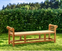 thumbnail image 2 of Furinno Tioman Outdoor Backless Bench - Natural Wood Garden Seating 2 of 4