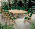 Titan Round 1.8m Table with 8 Recliners Teak Dining Set