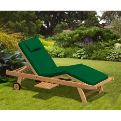 Luxury Sun Lounger with cushion, Teak