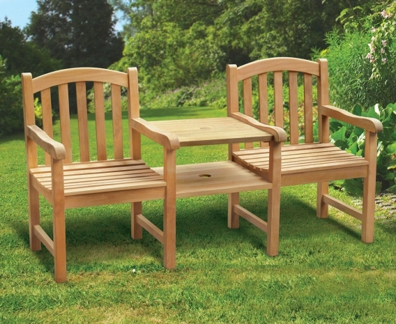 Clivedon Vista Teak Companion Seat, Jack and Jill Bench