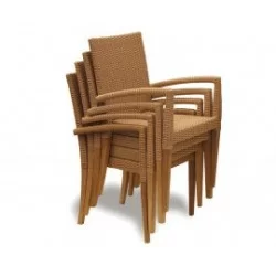 Teak Wood and Rattan Chairs | Teak Wood and Wicker Chairs