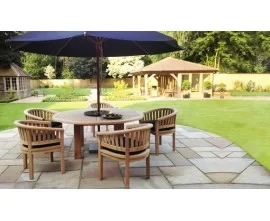 Solid Wood Dining Set|Chunky Garden Table & Chairs|Hardwood Dining Set