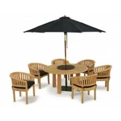 Solid Wood Dining Set|Chunky Garden Table & Chairs|Hardwood Dining Set