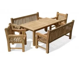 Garden Table and Benches | Garden Bench Dining Set