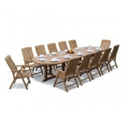 Teak Dining Table and Chairs | Extra-Large Dining Set