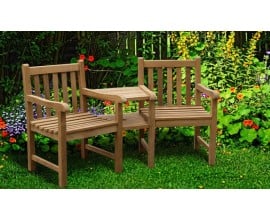 Garden Love Chairs | Tête-à-Tête Benches | Teak Kissing Bench