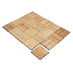 Teak Interlocking Decking Tiles | Wooden Mosaic Garden Decking Tiles