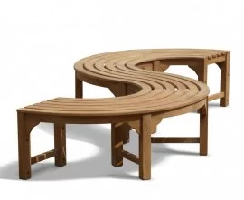 Saturn Teak Tree Benches | Circular Tree Seats | Backless Tree Benches