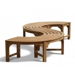 Saturn Teak Tree Benches | Circular Tree Seats | Backless Tree Benches