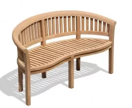 Wimbledon Bench | Banana Garden Benches | Teak Peanut Benches