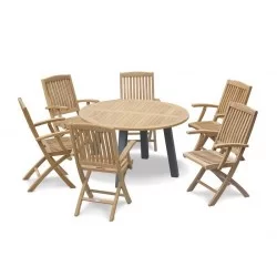 Teak & Metal Dining Sets | Steel and Teak Garden Dining Sets