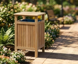 Park Litter Bins | Outdoor Waste Bin | Wooden Bins