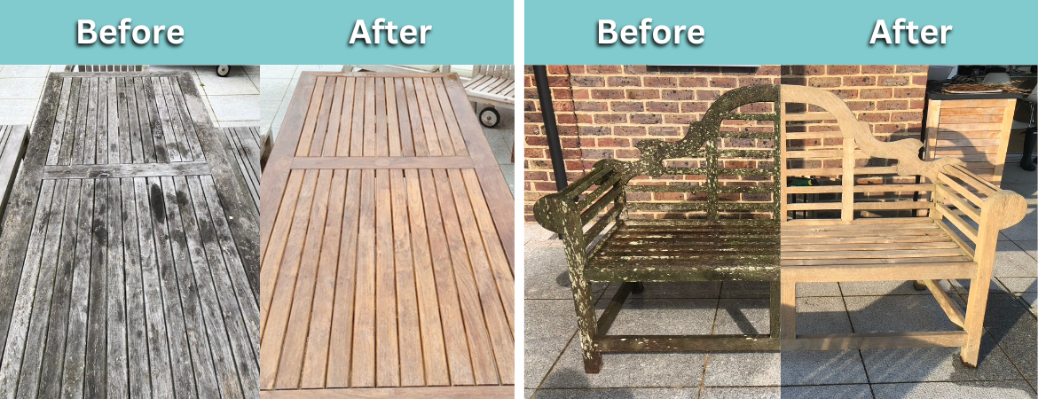teak wood chair cleaning before and after